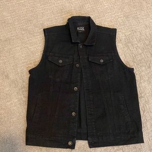 Mens black button up vest